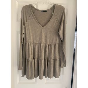 Pinkblush olive green peplum top